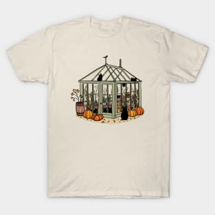 Autumn Greenhouse Cats T-Shirt